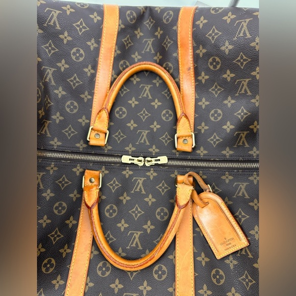 Louis Vuitton Keepall Bandolier 60 Monogram Canvas Travel Bag SD0946 Vintage - Picture 7 of 16